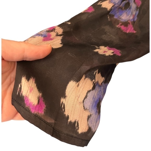 Topshop Floral Overlay Flowy Sheath Dress with Slight High/Low Hem - Picture 5 of 13